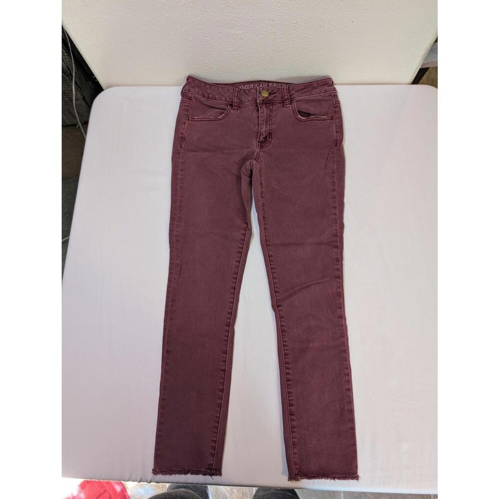 American Eagle Outfitters Women's Size 4 Skinny Jeans - Super Stretch, Burgundy